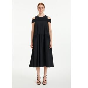 Tibi Eco Poplin Smocked Midi Dress Excellent Condition 0
